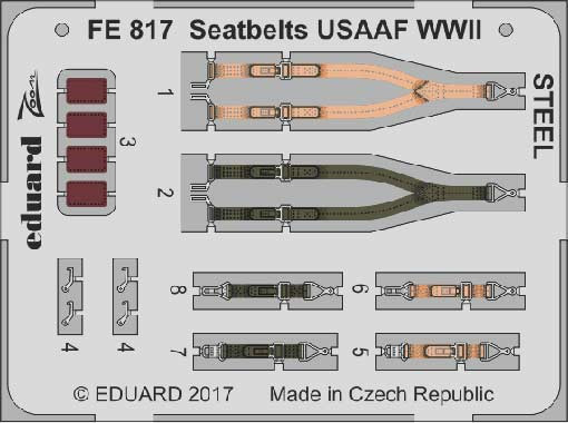 Eduard FE817 Seatbelts USAAF WWII STEEL 1/48