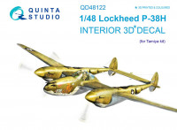 Quinta studio QD48122 P-38H (для модели Tamiya) 3D Декаль интерьера кабины 1/48
