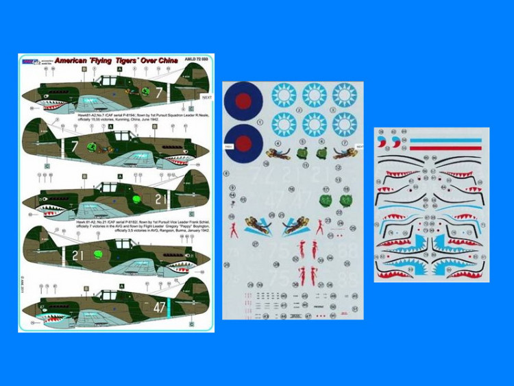 AML AMLD72033 Декали Curtiss Hawk 81-A2 (China AF, 6x camo) 1/72