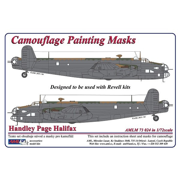 AML AMLM73024 Маска камуфляж HP Halifax Mk.II/Early (REV) 1/72