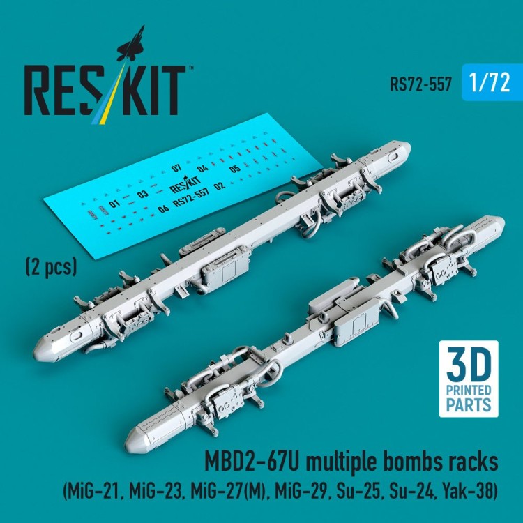 Reskit 72557 MBD2-67U multiple bombs racks (2 pcs.) 1/72