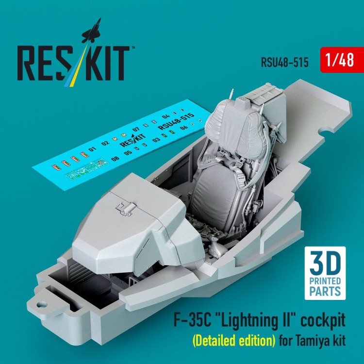 Reskit U48515 F-35C Lightning II cockpit (Detailed ed.) (TA 1/48