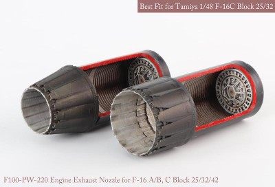 Mk1 Design MA-48044 Lockheed-Martin F-16A/F-16B/F-16C/F-16D Fighting Falcon Block 25/32/42 P.W exhaust nozzle. Aftrer burner Set (opend+closed) 1/48