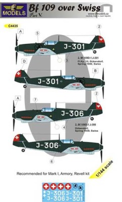 Lf Model C4435 Decals Bf 109 over Swiss part 5 1/144