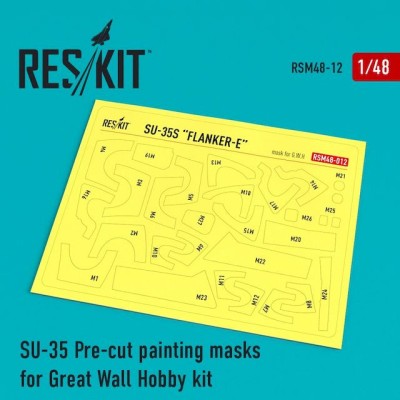 Reskit RSM48-0012 Su-35 Pre-cut painting masks for Great Wall Hobby kit Great Wall Hobby 1/48