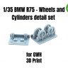 Art Scale 200-A35001 BMW R75 - Wheels and Cylinders detail set 1/35