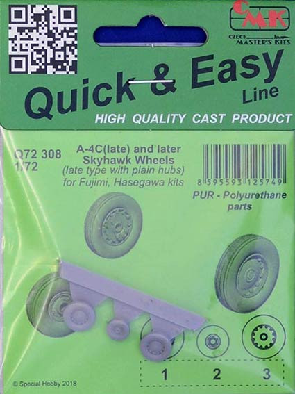 CMK Q72308 A-4C (late) and later Skyhawk Wheels (plain) 1/72