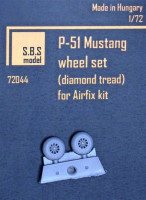 SBS model 72044 P-51 Mustang wheel set - diamond tread (AIRF) 1/72