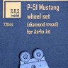 SBS model 72044 P-51 Mustang wheel set - diamond tread (AIRF) 1/72