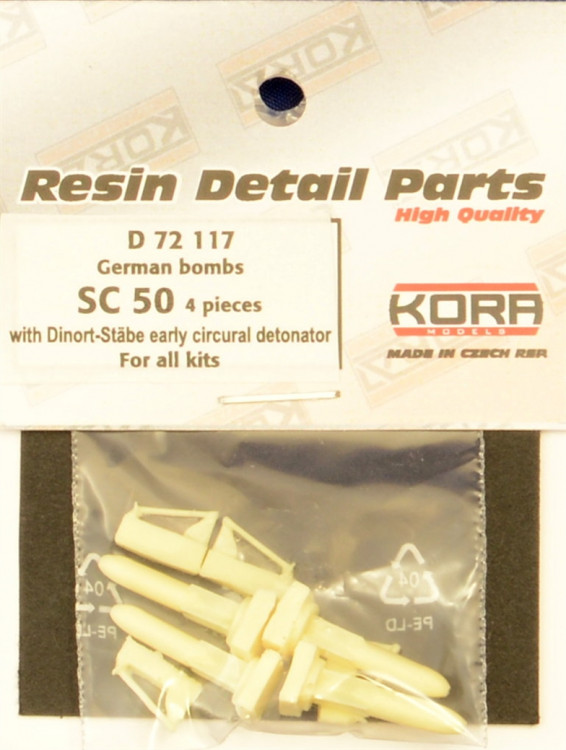 Kora Model D72117 German bombs SC 50 (4 pcs.) - set No.1 1/72