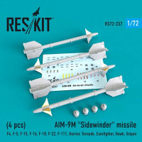 Reskit RS72-0237 AIM-9M Sidewinder missile (4 pcs.) 1/72