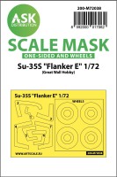 Art Scale 200-M72038 Sukhoi Su-35S Flanker E wheels and canopy frame paint masks (outside only) 1/72