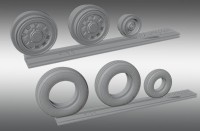 Print Scale PSW48019 Locheed-Martin F-35A Lightning Resin Rims And Elastic Rubber Wheels 1/48