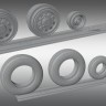 Print Scale PSW48019 Locheed-Martin F-35A Lightning Resin Rims And Elastic Rubber Wheels 1/48