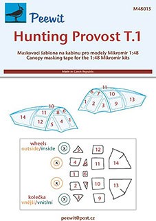 Peewit PW-M48013 1/48 Canopy mask Hunting Provost T.1 (MIKROMIR)