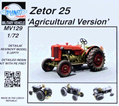 Planet Models MV72129 Zetor 25 'Agricultural Version' (resin kit) 1/72