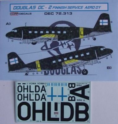 Kora Model DEC72313 Douglas DC-2 Finnish Service (MPM) декали декали 1/72