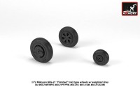 Armory ARAW72049 Mikoyan MiG-21 Fishbed wheels with weighted tires/tyres, mid for MiG-21MF/MFN, MiG-21PF/PFM, MiG-21R, MiG-21SM, MiG-21US/UM 1/72