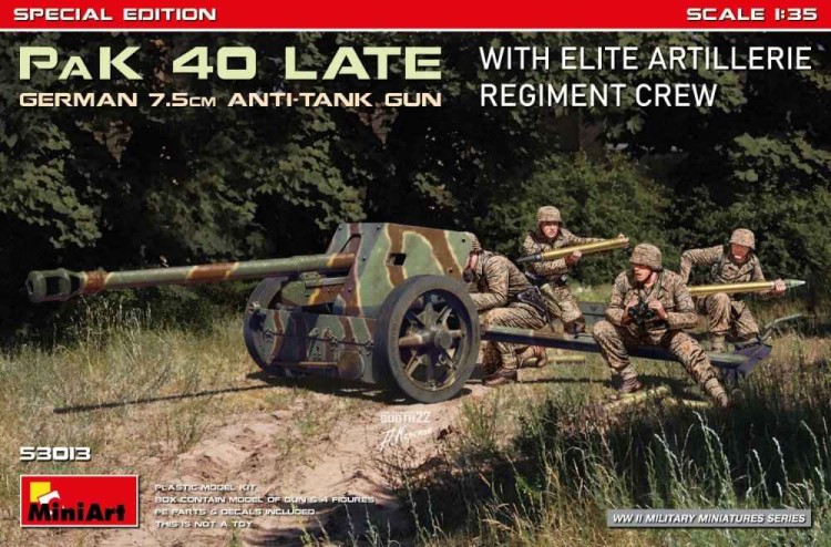 Miniart 53013 German 7.5cm PaK 40 Late w/Elite Artill.Crew 1/35