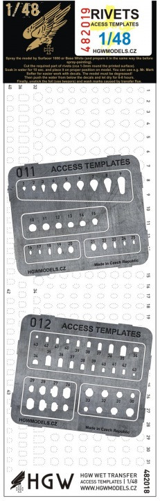 HGW 482019 Rivets - ACCESS templates (decals & PE sets) 1/48