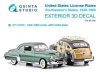 Quinta studio QP+24009 Автомобильные номера США, юго-восточные штаты, 1940-1950 1/24