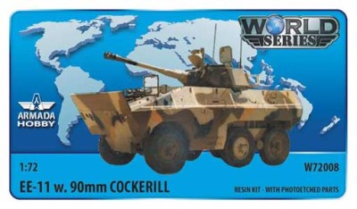 Armada Hobby W72008 Brazilian 6x6 APC EE-11 URUTU w. 90mm Cockerill Turret Resin kit w. PE set 1/72