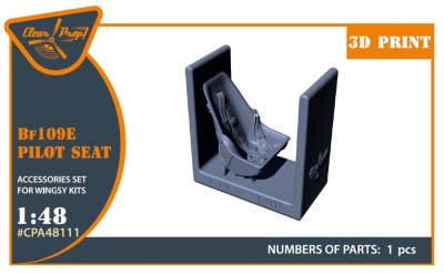 Clear Prop CPA48111 Bf-109E seat with safety belts (WINGSY) 1/48