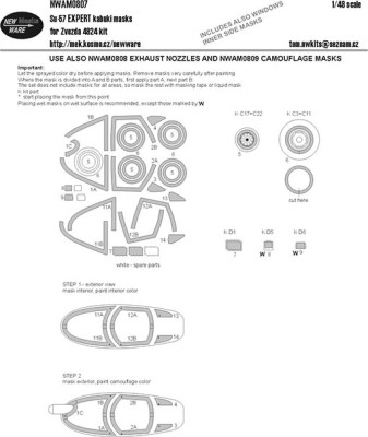 New Ware NWA-M0807 1/48 Mask Su-57 EXPERT (ZVE 4824)