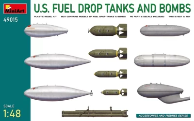 Miniart 49015 U.S. Fuel Drop Tanks and Bombs (w/ PE&amp;decals) 1/48