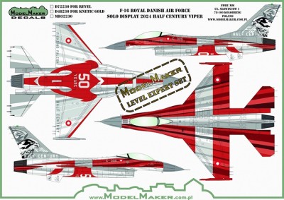 Model Maker Decals D48230 General-Dynamics F-16AM Royal Danish Air Force, 1/48