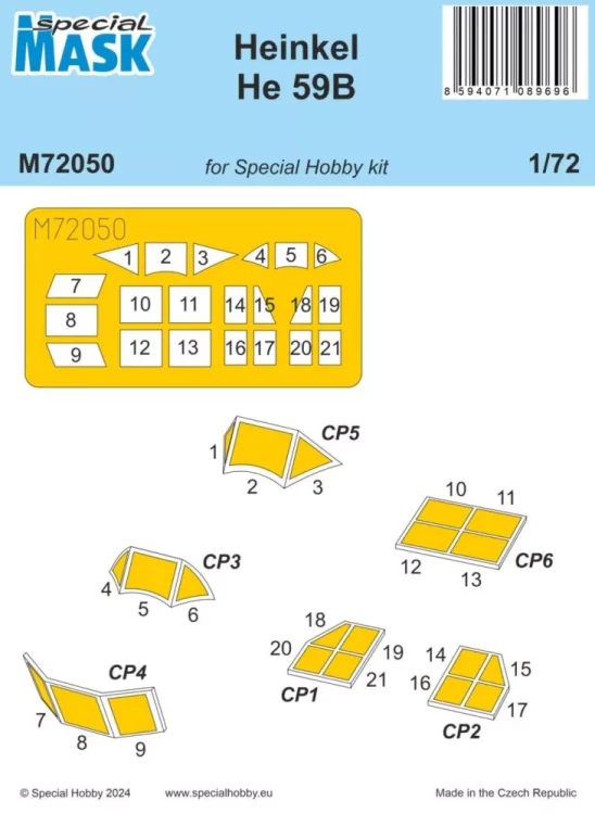 Special Hobby M72050 Mask for Heinkel He-59B (SP.HOBBY) 1/72