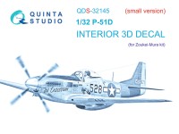Quinta studio QDS-32145 P-51D Mustang (Zoukei-Mura SWS) (Малая версия) 3D Декаль интерьера кабины 1/32