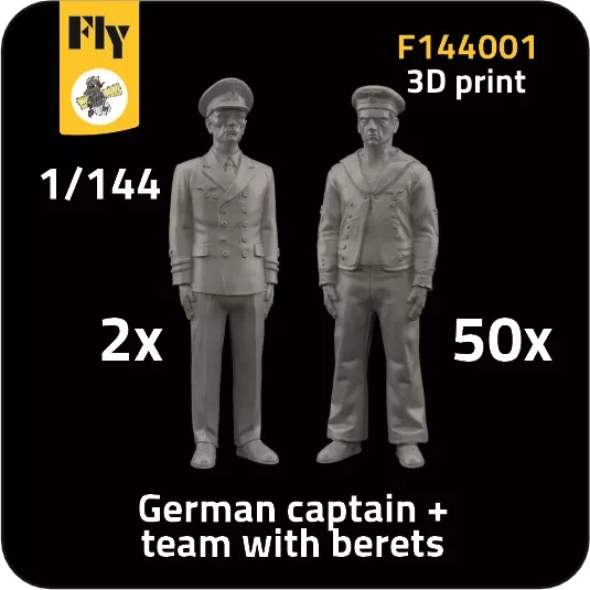 Fly F144001 2x Captain & 50x Sailors w/ berets 1/144