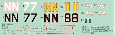 HM Decals HMD-72040 1/72 Decals Bf 109D German invasion of Norway
