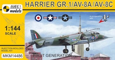 Mark 1 Models MKM-14486 Harrier GR.1/AV-8A/AV-8C (4x camo) 1/144