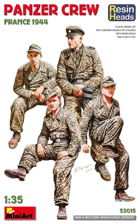 Miniart 53015 Panzer Crew France 1944 Resin Heads (4 fig.) 1/35