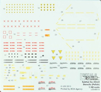 Ldecals Studio LDS-48010 1/48 Decals Sukhoi Su-22M4 stencils (Polish)