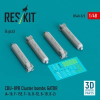 Reskit 48523 CBU-89B cluster bombs GATOR (4 pcs.) 1/48