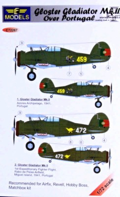 Lf Model C72267 Декали Gl.Gladiator Mk.II over Portugal 1/72