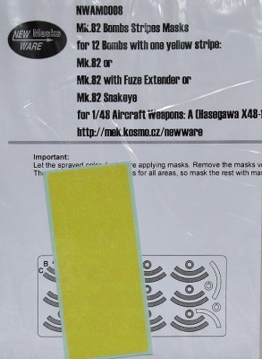 New Ware NWA-M0008 1/48 Mask Mk.82 Bombs Stripes 'one yellow stripe'