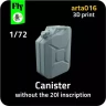 Fly model A0016 Canister without 20 l inscription (10 pcs.) 1/72