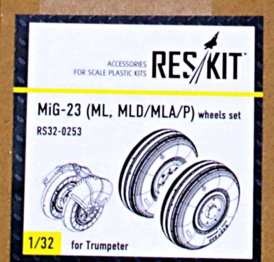Reskit RS32-0253 MiG-23 (ML, MLD/MLA/P) Колеса (TRUMP) 1/32