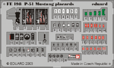 Eduard FE198 P-51 placards