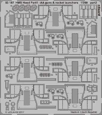 Eduard 53187 HMS Hood pt. 1 AA guns &amp; rocket launchers