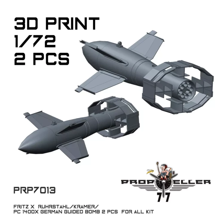 77 Propeller 77PRP-7013 Fritz X Ruhrstahl/ PC 1400X German bomb (2x) 1/72