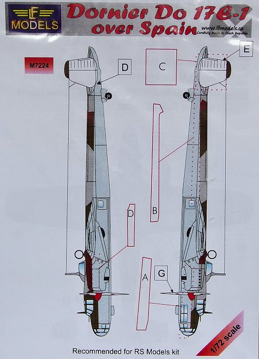 LF Model M7224 Mask Dornier Do 17E-1 over Spain (RSMOD) 1/72