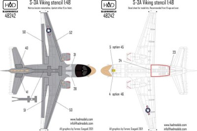 HAD 48242 S-3A Viking stencils декаль 1/48