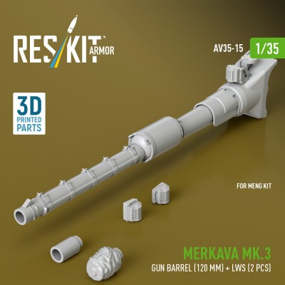 Reskit AV35015 Merkava Mk.3 gun barrel (120 mm)+LWS (MENG) 1/35