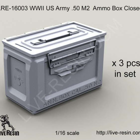 LiveResin LRE16003 WWII US Army .50 M2 Ammunition Ammo Box Closed 1/16