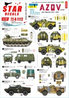Star Decals 72-A1112 War in Ukraine #1AZOV-Batalion 2014-2022.BRDM-2, UAZ-469, UAZ-452 'Buhanka' and MT-LB with ZSU-23 gun 1/72